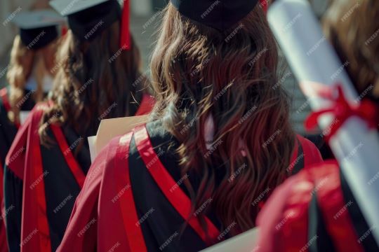 Students in gowns and hats